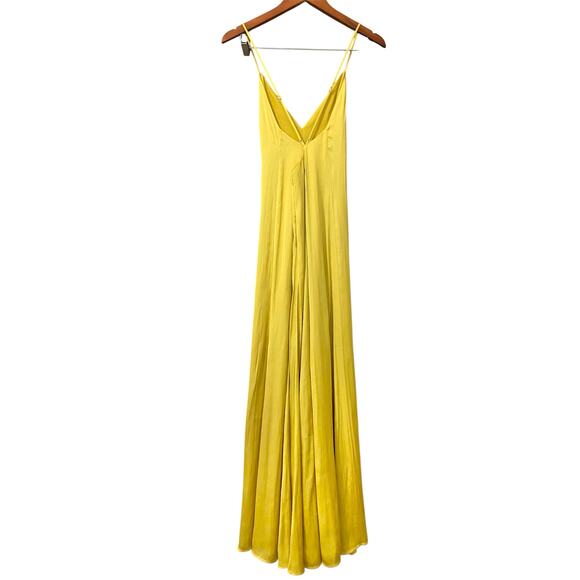 Lovers + Friends Bermuda Maxi Dress Small Yellow Satin Evening Formal Gown Glam - Picture 6 of 11